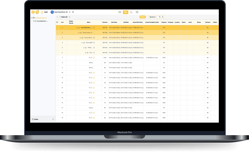 Wayloader Goal overview interface
